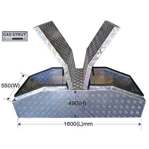 Grip® 1600 x 550 x 490mm Aluminium Deluxe Gullwing Tool Box2