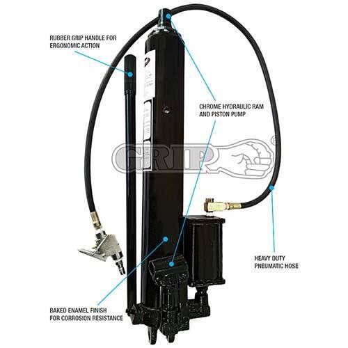 Grip 8000kg Clevis Base Air/Hydraulic Lifting Ram (Jack) - 445452