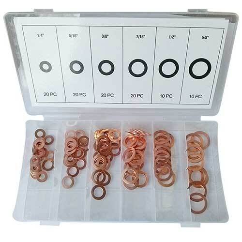 Grip® Copper Washer Assortment Set, 100 Pieces1