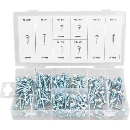 Grip® Hex Head Self Drilling Screw Assortment Set, 200 Pieces1