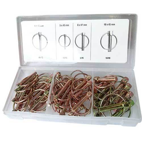 Grip® Linch Pin Assortment Set (5mm, 6mm, 8mm, 10mm), 50 Pieces1
