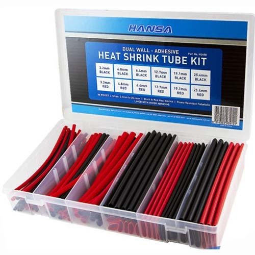 Hansa HSA88 Heat Shrink Tube Kit Dual Wall (Adhesive) - 88 Pieces - AIMS Industrial Supplies