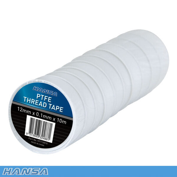 Hansa HTT12010-10 PTFE Thread Sealing Tape 12 x 0.1mm x 10m - 10/Pack