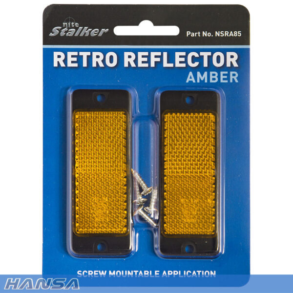 Hansa NSRA85 Nite Stalker Retro Reflector Amber Self Adhesive 85mm