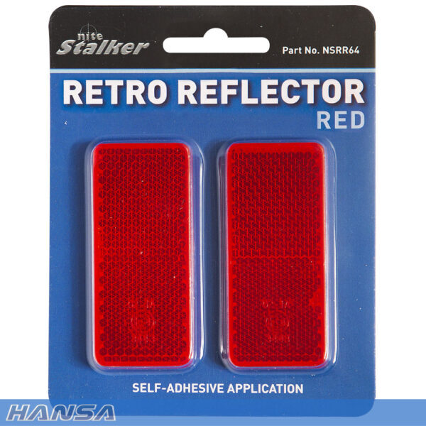 Hansa NSRR64 Nite Stalker Retro Reflector Red Self Adhesive 64mm