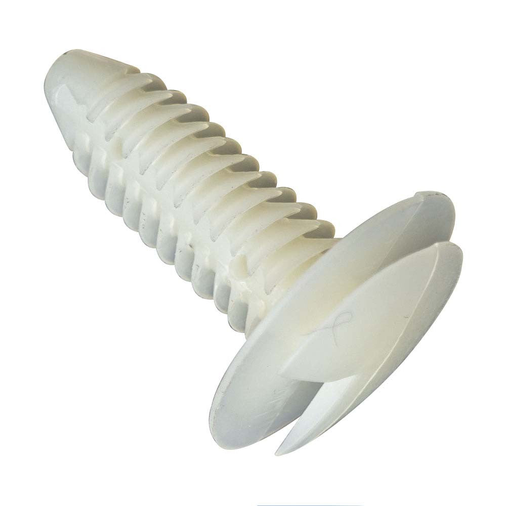 Hansa Trim Clip White 19.5 x 29mm Head, 6.6 - 7.5mm Hole - 30/Pack