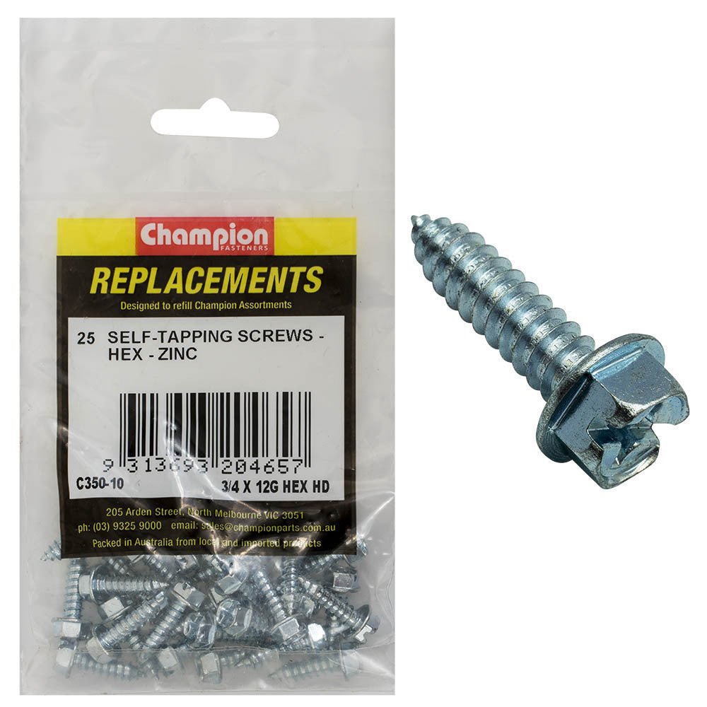 Hex Head Self Tapping Screw Assortment Refill - AIMS Industrial Supplies