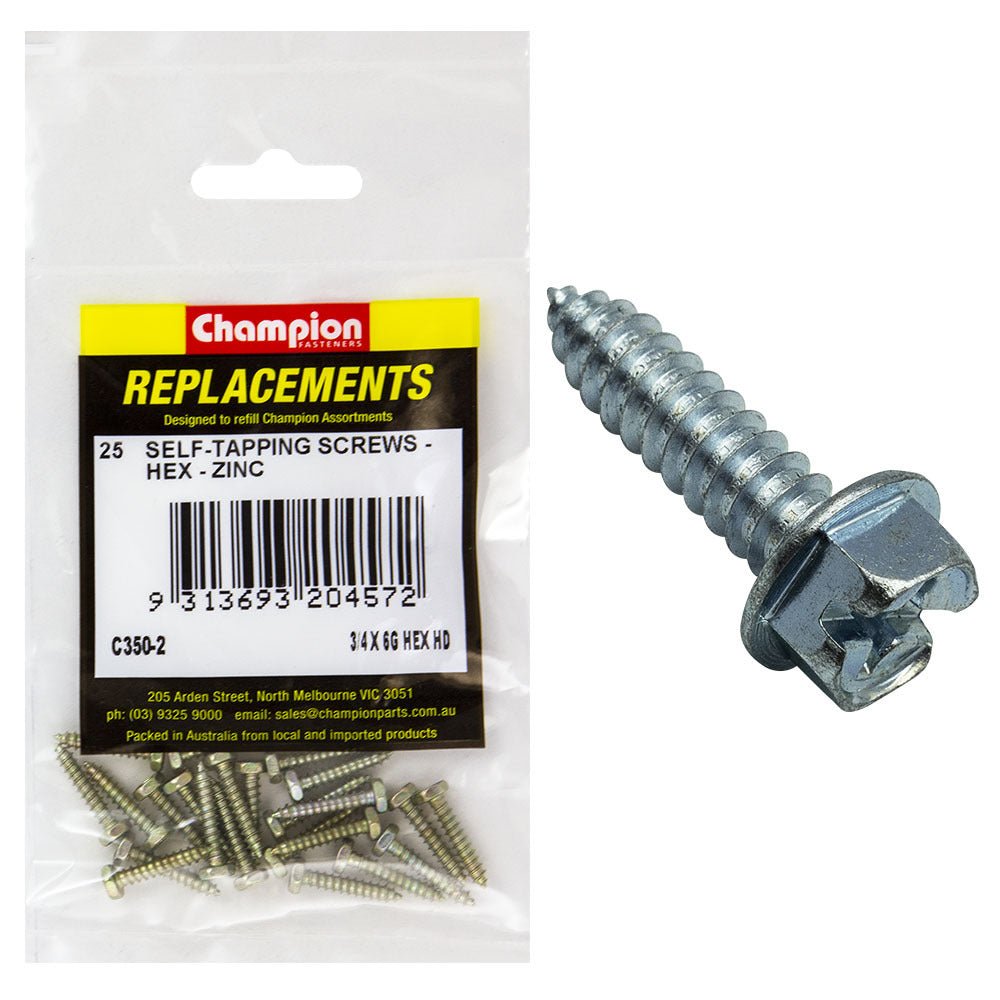 Hex Head Self Tapping Screw Assortment Refill - AIMS Industrial Supplies