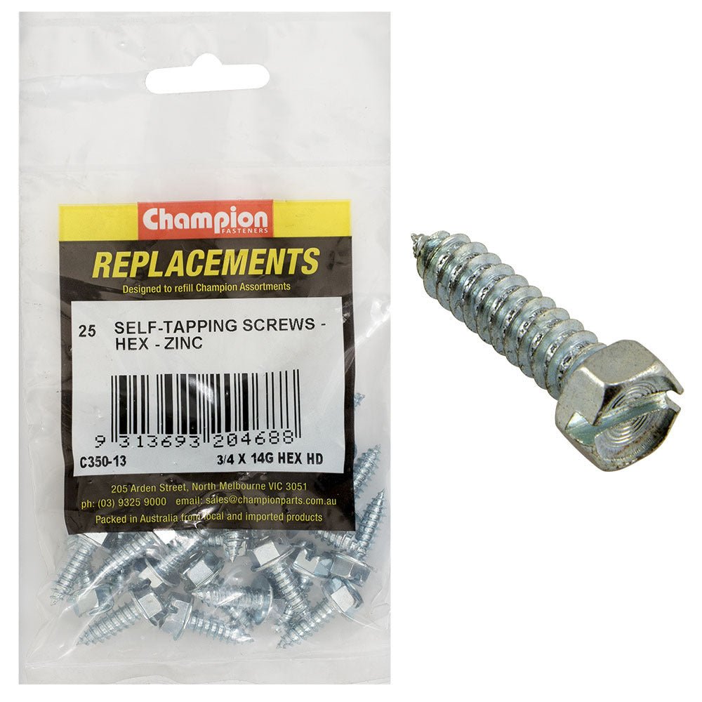 Hex Head Self Tapping Screw Assortment Refill - AIMS Industrial Supplies