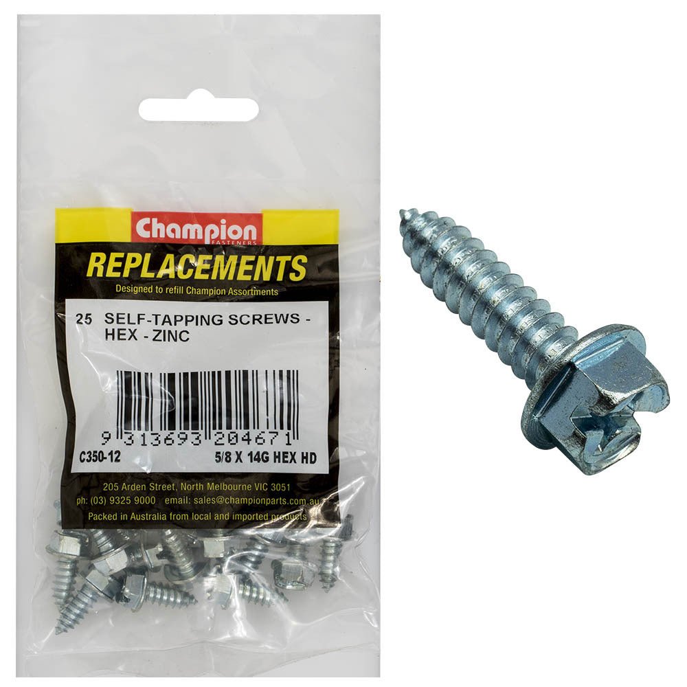 Hex Head Self Tapping Screw Assortment Refill - AIMS Industrial Supplies