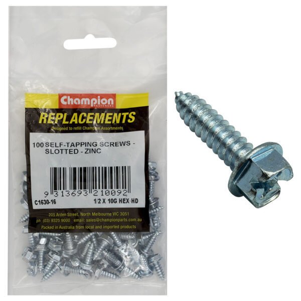 Hex Head Slotted Self Tapping Screw Assortment Refill - AIMS Industrial Supplies