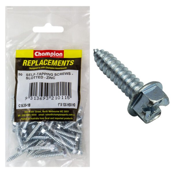 Hex Head Slotted Self Tapping Screw Assortment Refill - AIMS Industrial Supplies