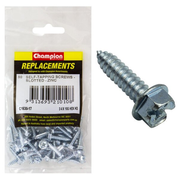 Hex Head Slotted Self Tapping Screw Assortment Refill - AIMS Industrial Supplies