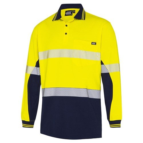 Hi - Vis Unisex Segmented Tape Vented Cotton Polo Shirt - AIMS Industrial Supplies