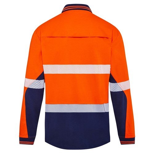 Hi - Vis Unisex Segmented Tape Vented Cotton Polo Shirt - AIMS Industrial Supplies