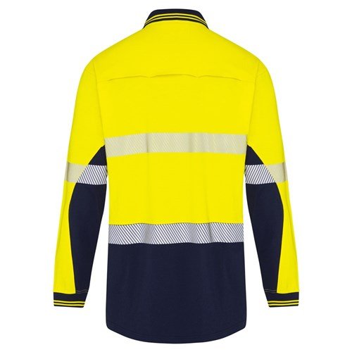 Hi - Vis Unisex Segmented Tape Vented Cotton Polo Shirt - AIMS Industrial Supplies