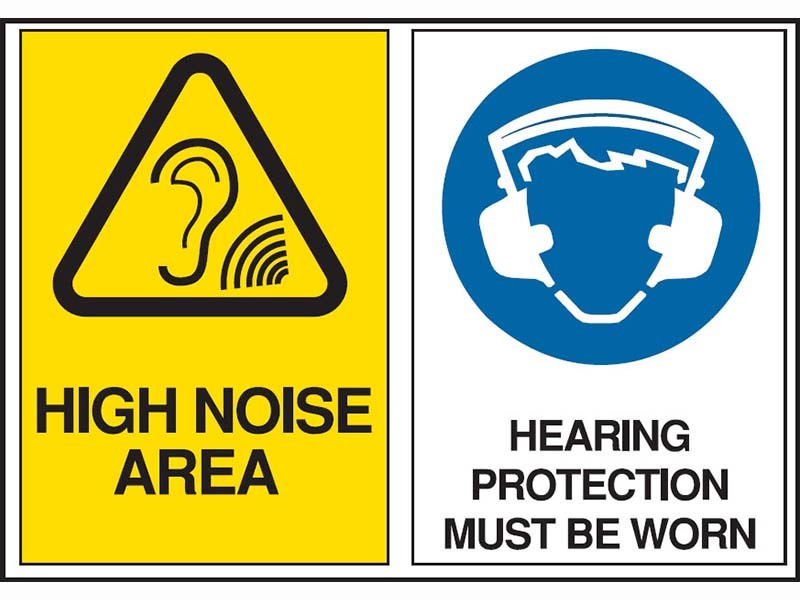 High Noise Area/Hearing Protection Must Be Worn 300 x 225mm Polypropylene