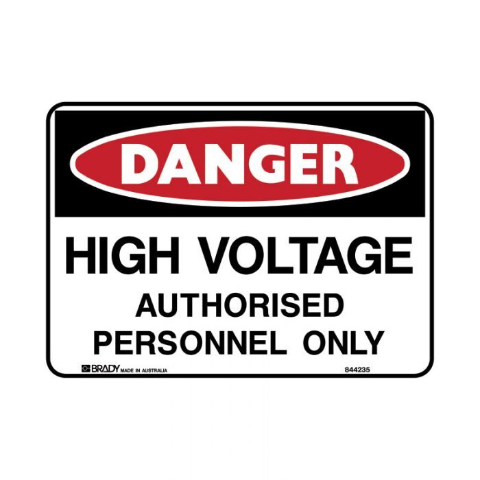 High Voltage Authorised Personnel Only - AIMS Industrial Supplies
