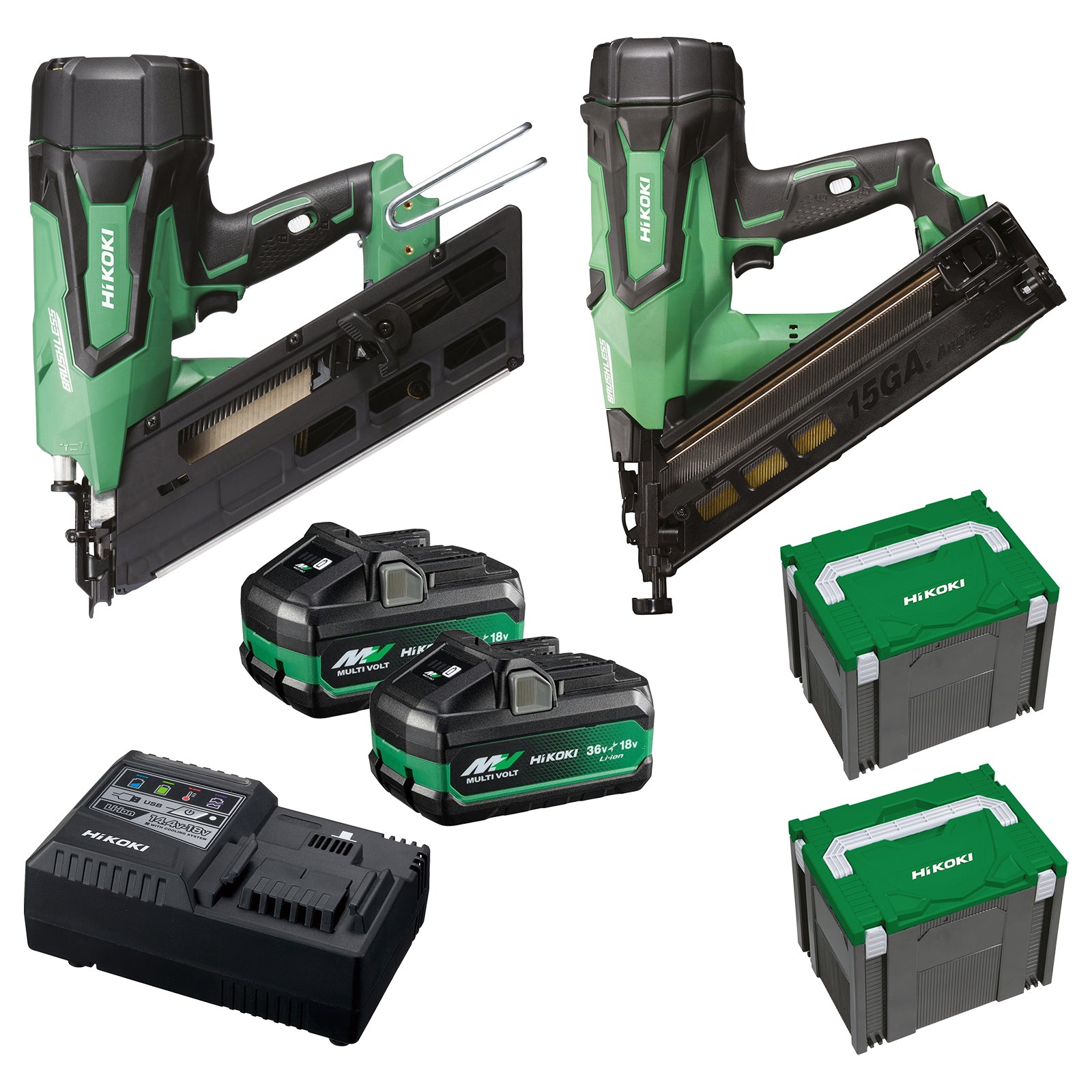 HiKOKI 18VFRAMERCOMBO1(HRZ) 18V Cordless Brushless Nailer Combo Kit, 2 Pieces1