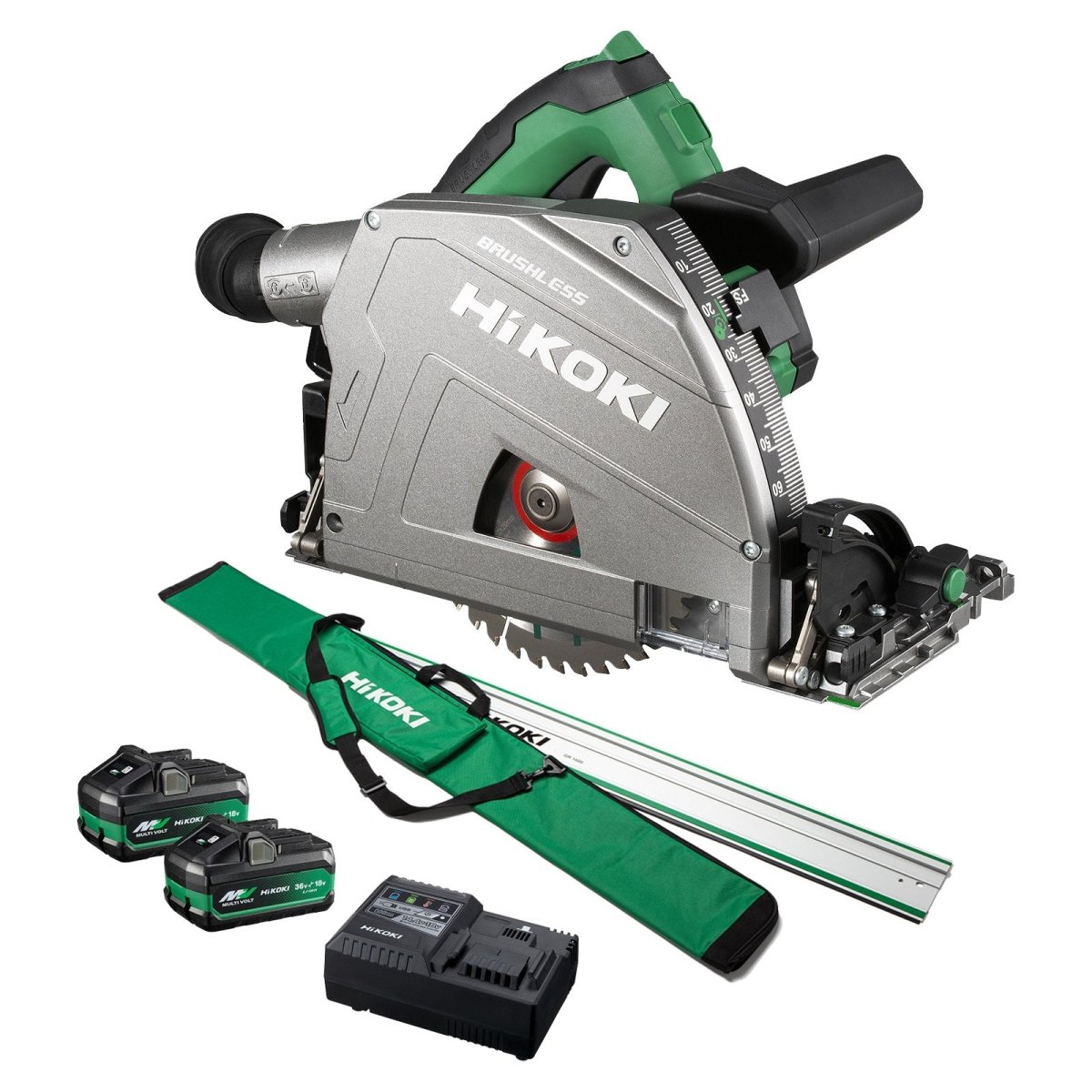 HiKOKI C3606DPA(HRZ) 36V Brushless Plunge Cut Saw W/ 1600mm Guide Rail Kit - AIMS Industrial Supplies