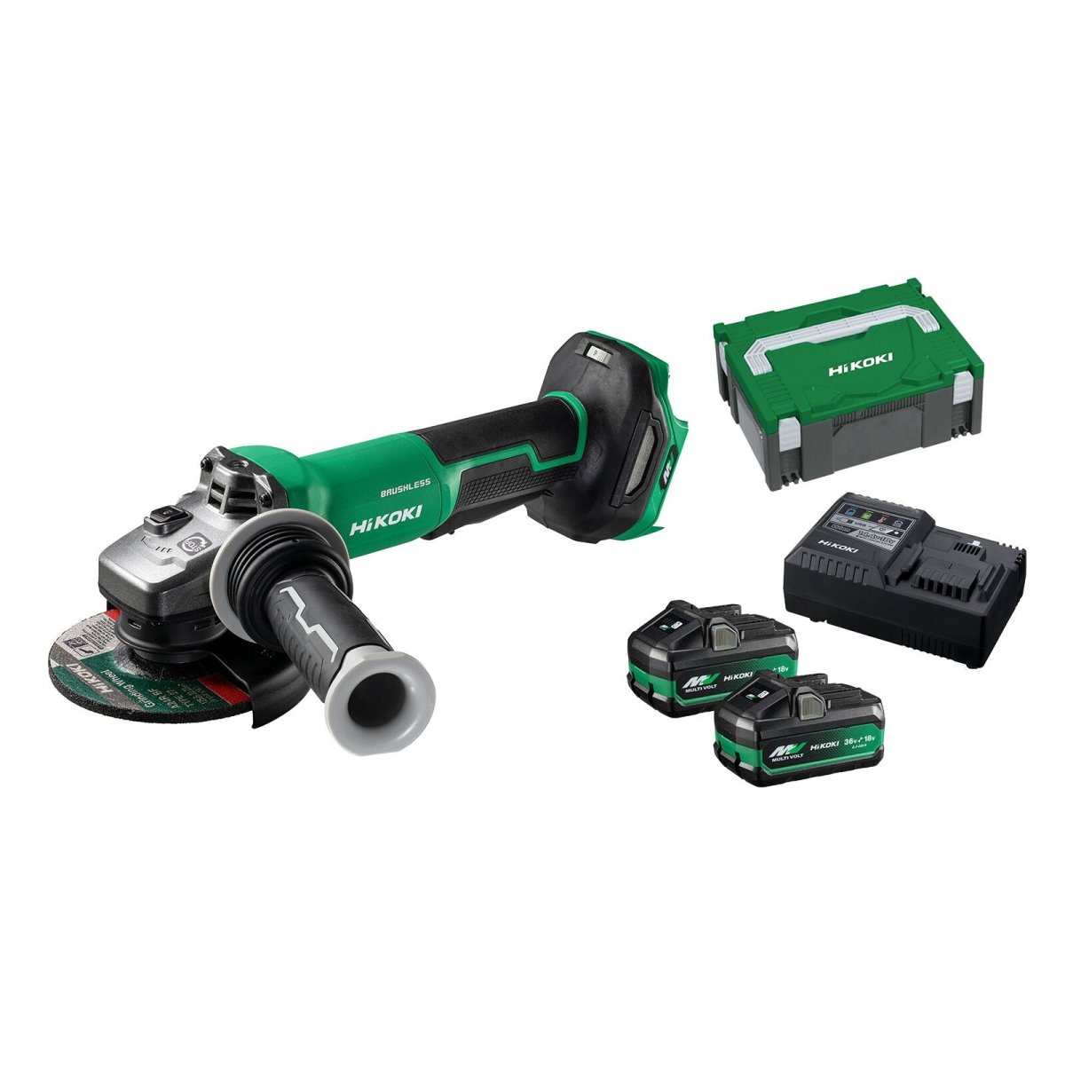 HiKOKI G3613DVF(HRZ) 36V Brushless125mm Angle Grinder W/ Paddle Switch Kit - AIMS Industrial Supplies