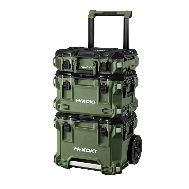 HiKOKI HIKCRUISERCOMBO Multi Cruiser Stackable Storage Tool Box W/ Wheels, 3 Pieces1