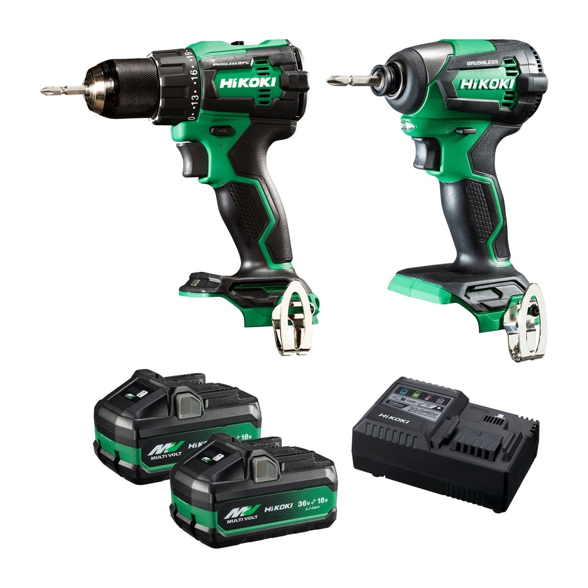 HiKOKI KC18DE(HAZ) 18V Brushless Combo Kit, 2 Pieces - AIMS Industrial Supplies