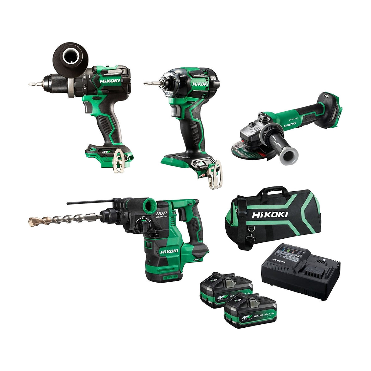 HiKOKI KC36D4A3(HRZ) 36V Brushless Combo Kit, 4 Pieces