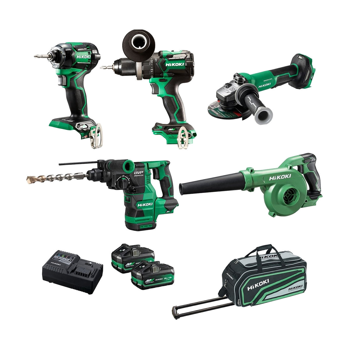 HiKOKI KC36D5B3(HRZ) 36V Brushless Combo Kit, 5 Pieces