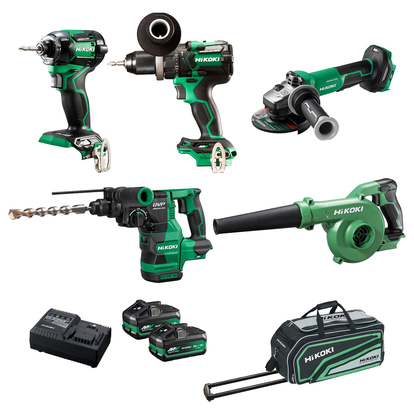 HiKOKI KC36D5B3(HRZ) 36V Brushless Combo Kit, 5 Pieces1