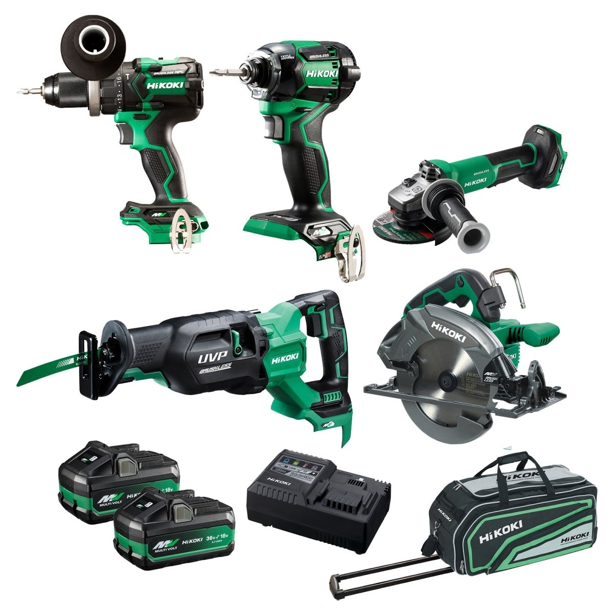 HiKOKI KC36D5P3(HRZ) 36V Brushless Combo Kit, 5 Pieces - AIMS Industrial Supplies