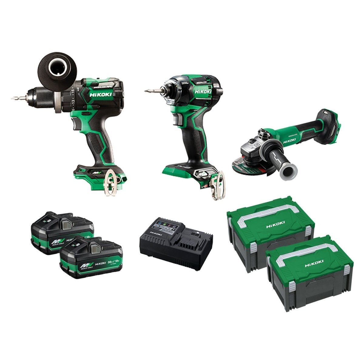 HiKOKI KC36DDBL3(HRZ) 36V Brushless Combo Kit, 3 Pieces - AIMS Industrial Supplies
