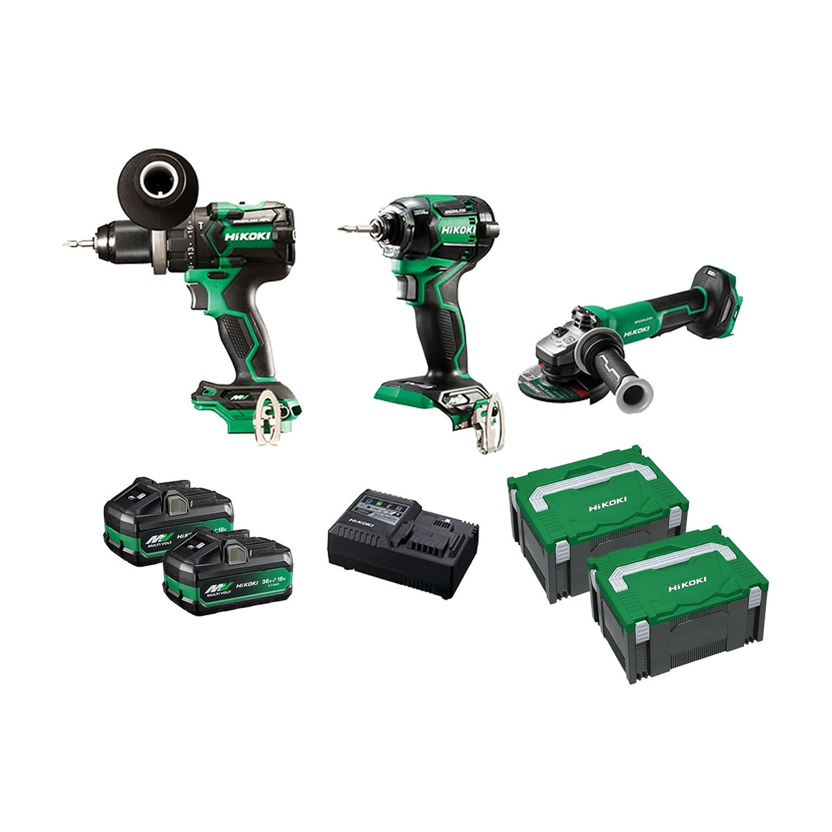 HiKOKI KC36DDBL3(HRZ) 36V Brushless Combo Kit, 3 Pieces