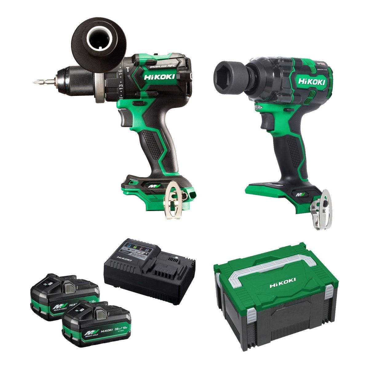 HiKOKI KC36DPL3(HRZ) 36V Brushless Combo Kit, 2 Pieces - AIMS Industrial Supplies