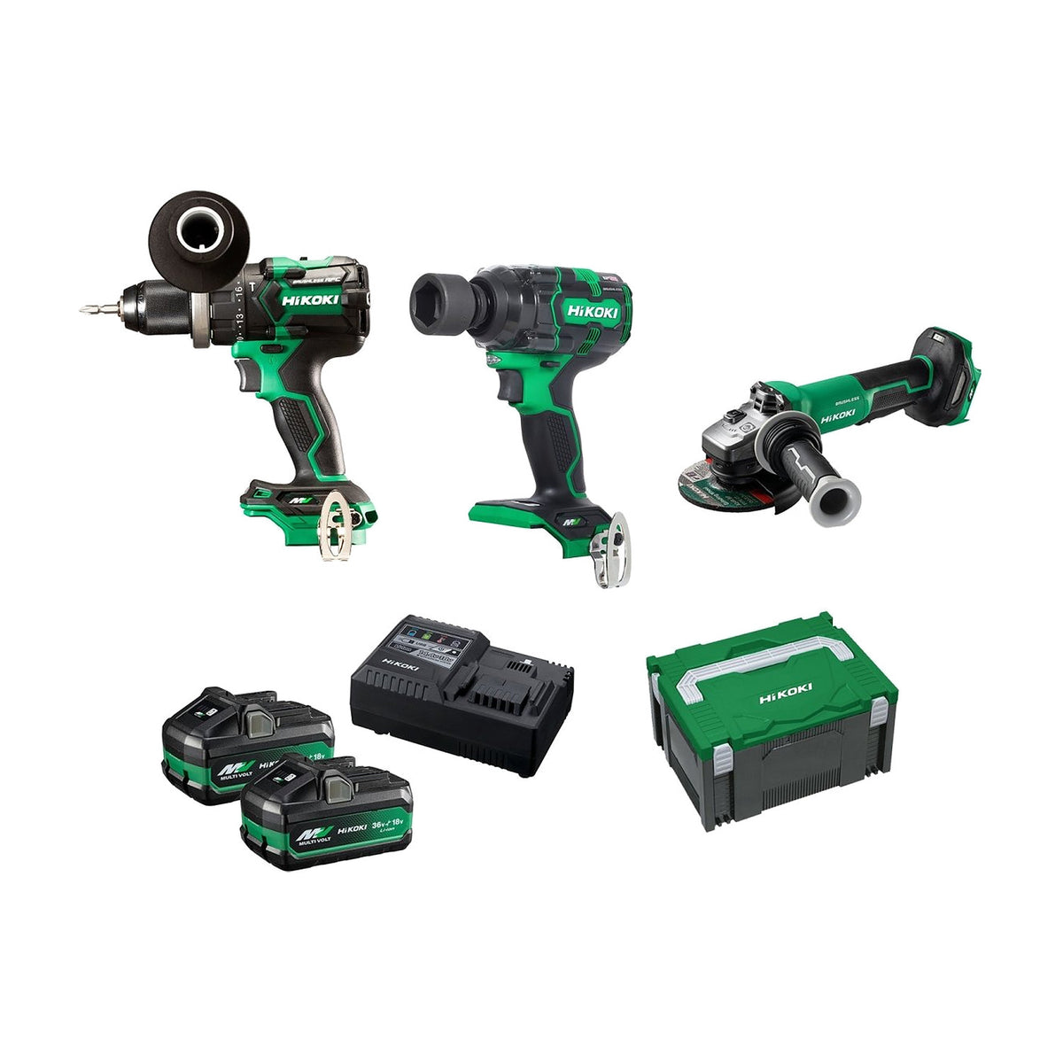 HiKOKI KC36DRBL3(HRZ) 36V Brushless Combo Kit, 3 Pieces