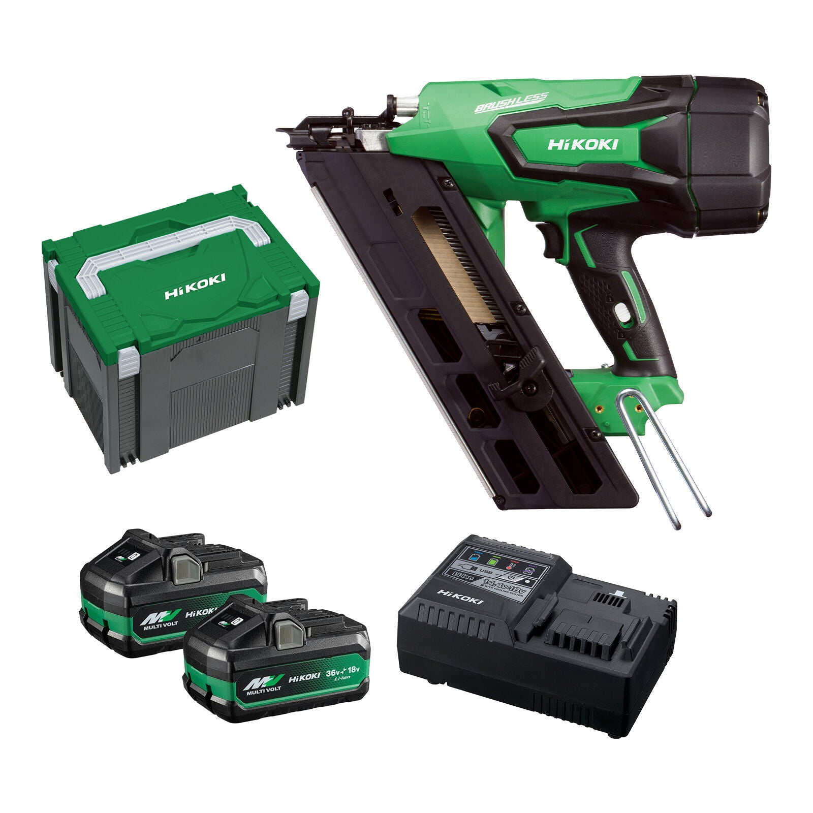 HiKOKI NR1890DBCL(HRZ) 18V Brushless 90mm Framing Nailer Kit1