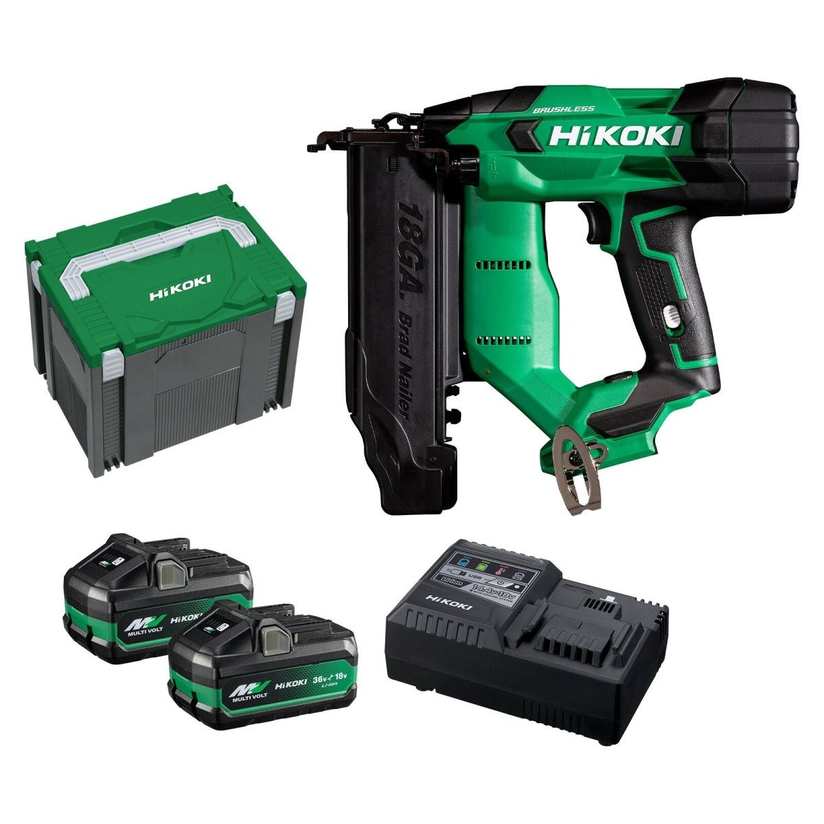 HiKOKI NT1850DA(HRZ) 18V Brushless 18G C1 50mm Brad Nailer Kit - AIMS Industrial Supplies