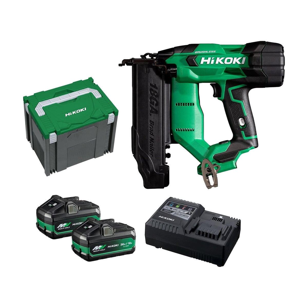 HiKOKI NT1850DA(HRZ) 18V Brushless 18G C1 50mm Brad Nailer Kit