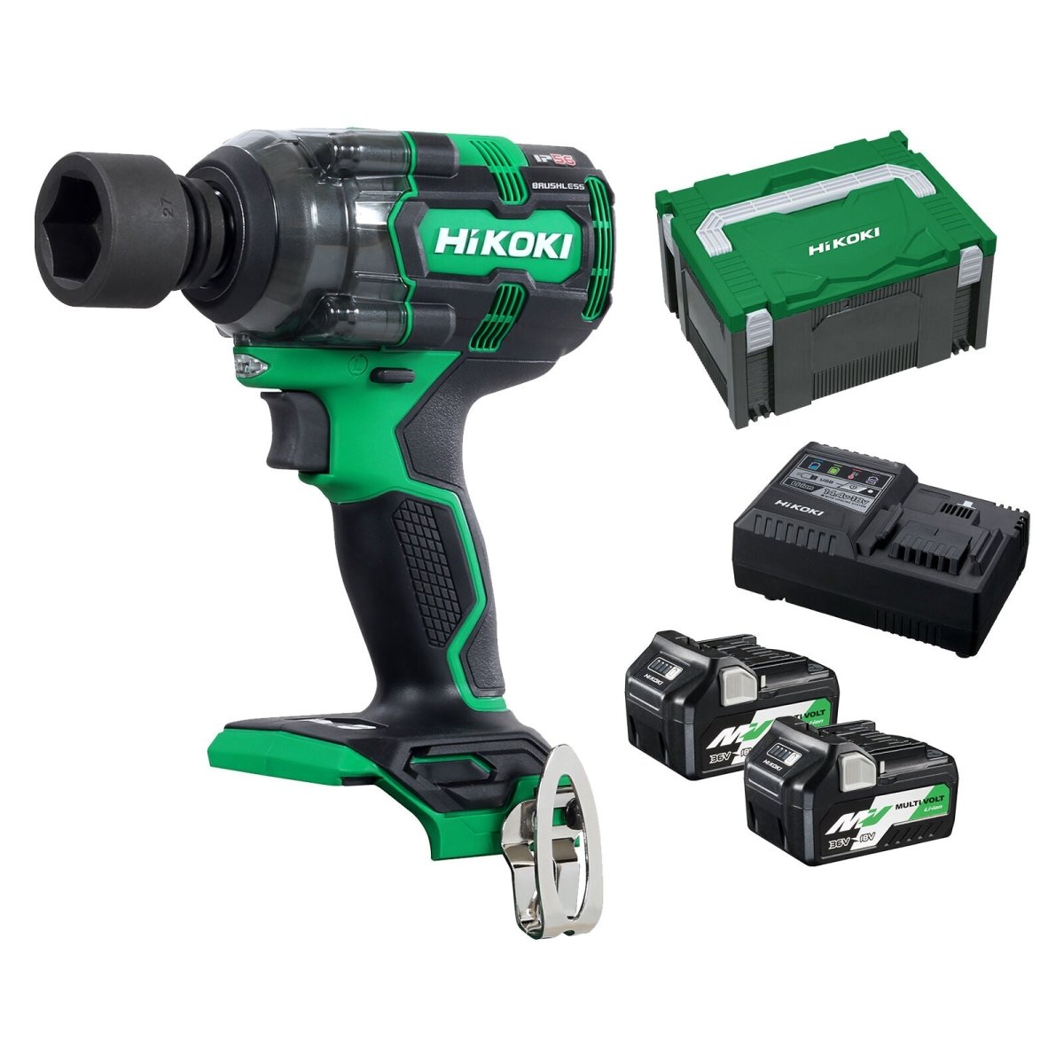 HiKOKI WR18DH(HRZ) 18V Brushless 12.7mm Impact Wrench Kit - AIMS Industrial Supplies