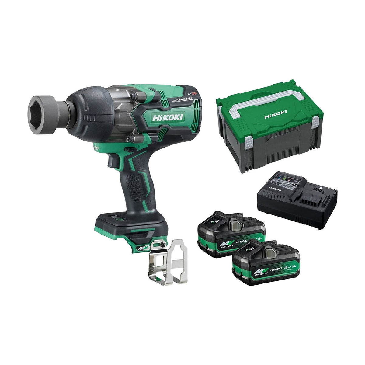 HiKOKI WR36DA(HRZ)36V Brushless 3/4" Impact Wrench Kit