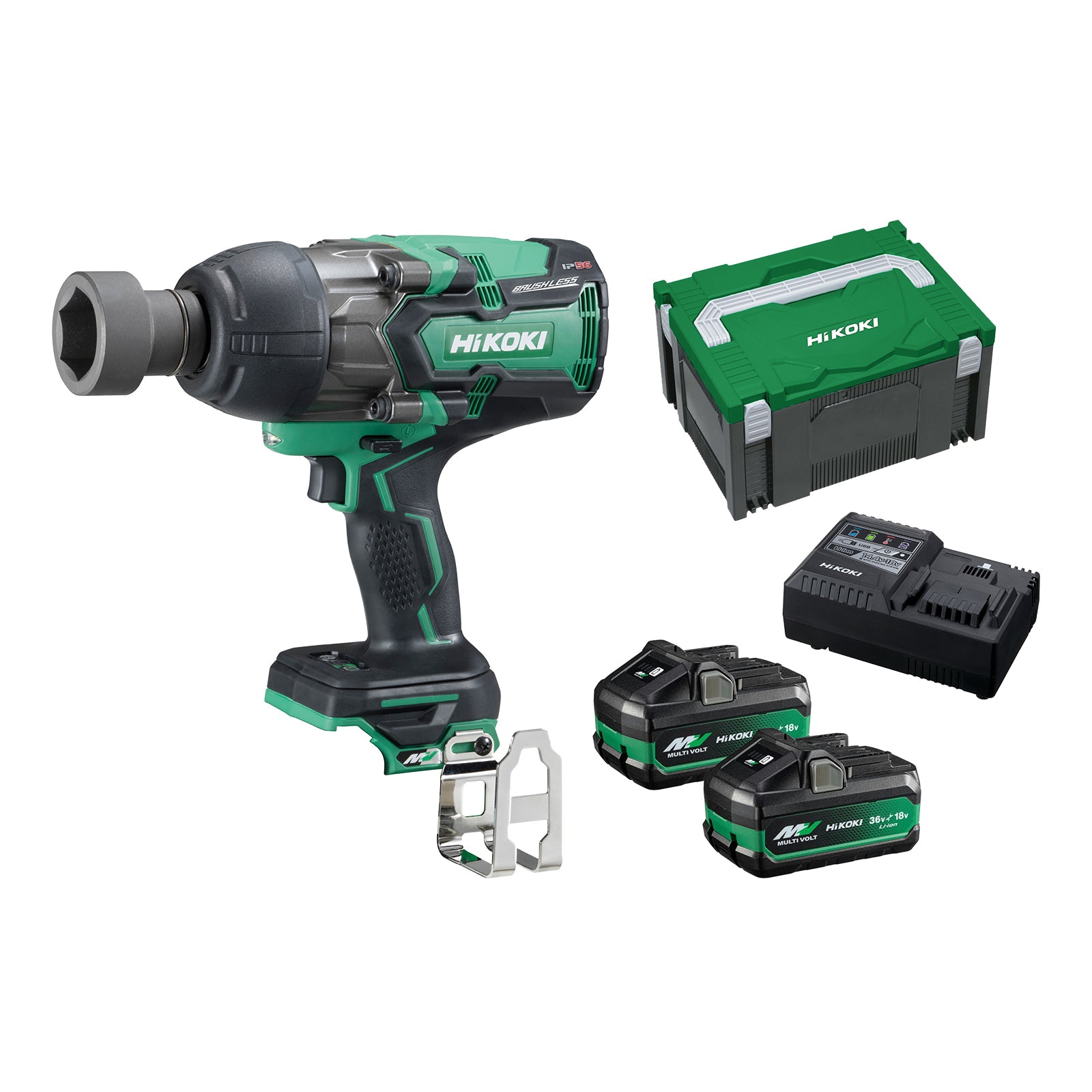 HiKOKI WR36DA(HRZ)36V Brushless 3/4" Impact Wrench Kit1