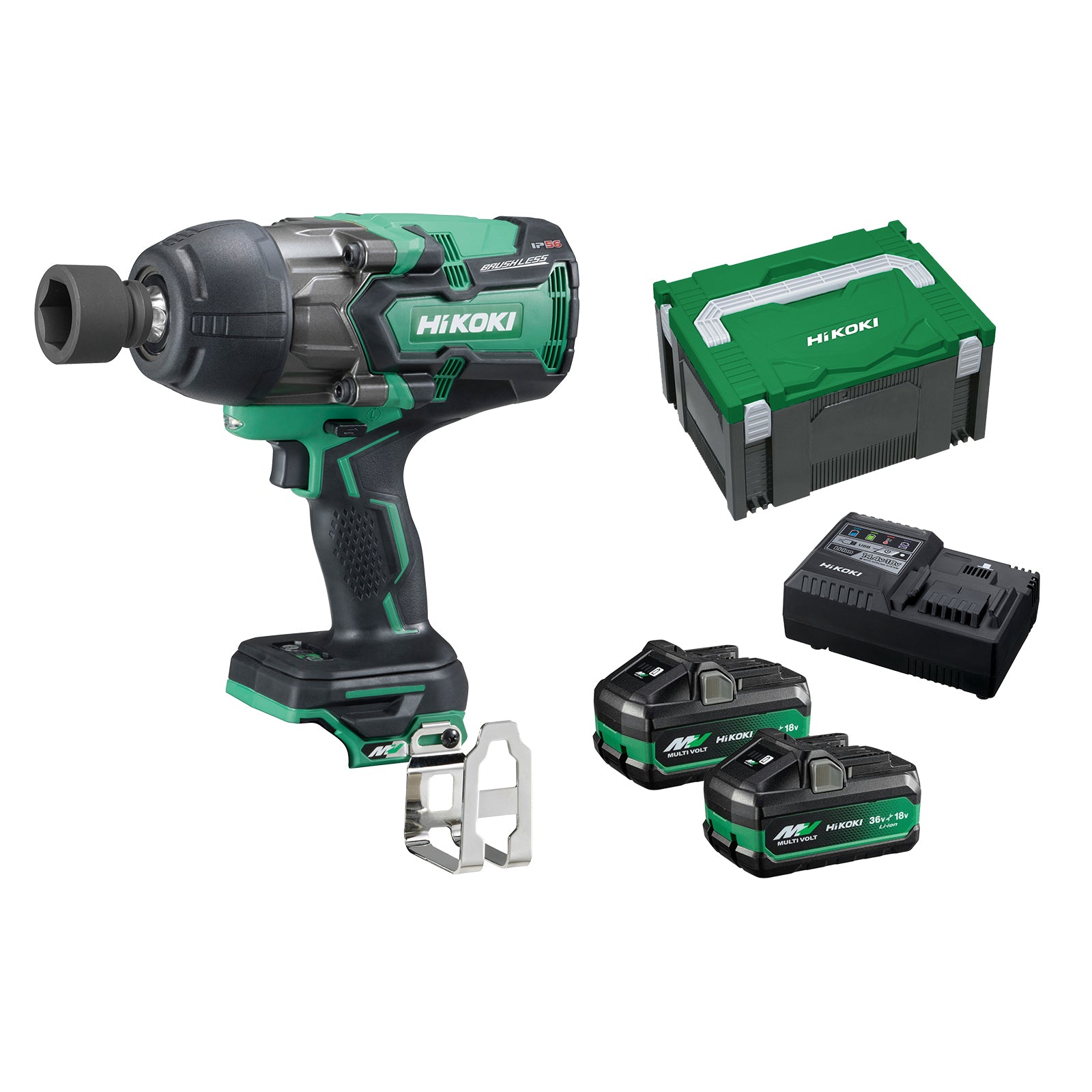 HiKOKI WR36DB(HRZ)36V Brushless 1/2" Impact Wrench Kit1