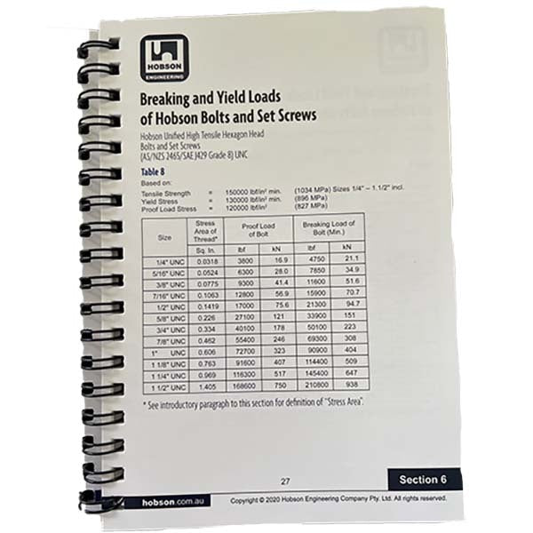 Hobson Bolting Handbook - Pocket Size - AIMS Industrial Supplies