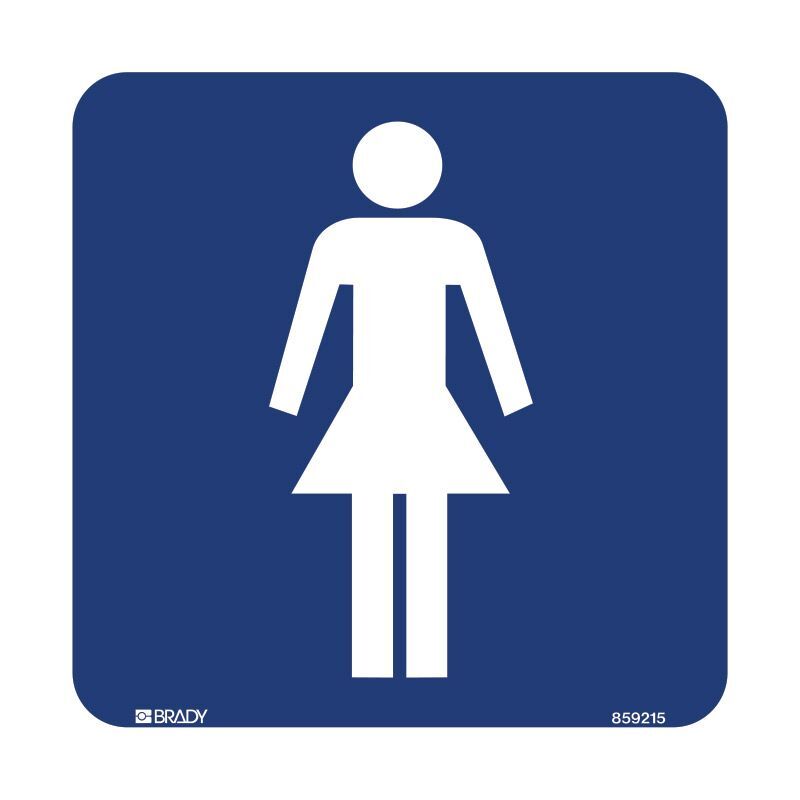 Hospital/Nursing Home Sign - Ladies Symbol 150 x 150mm Self Adhesive Vinyl
