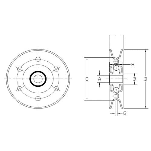 Idler Pulley A/B/C Section V - Belt 4 Point Heavy Duty - AIMS Industrial Supplies