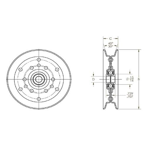 Idler Pulley B Section V-Belt Single Row2