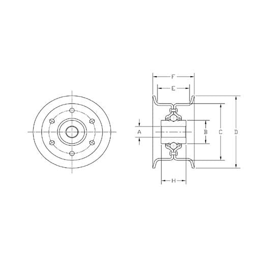 Idler Pulley Flat Flanged 2 - 7/8" OD - AIMS Industrial Supplies
