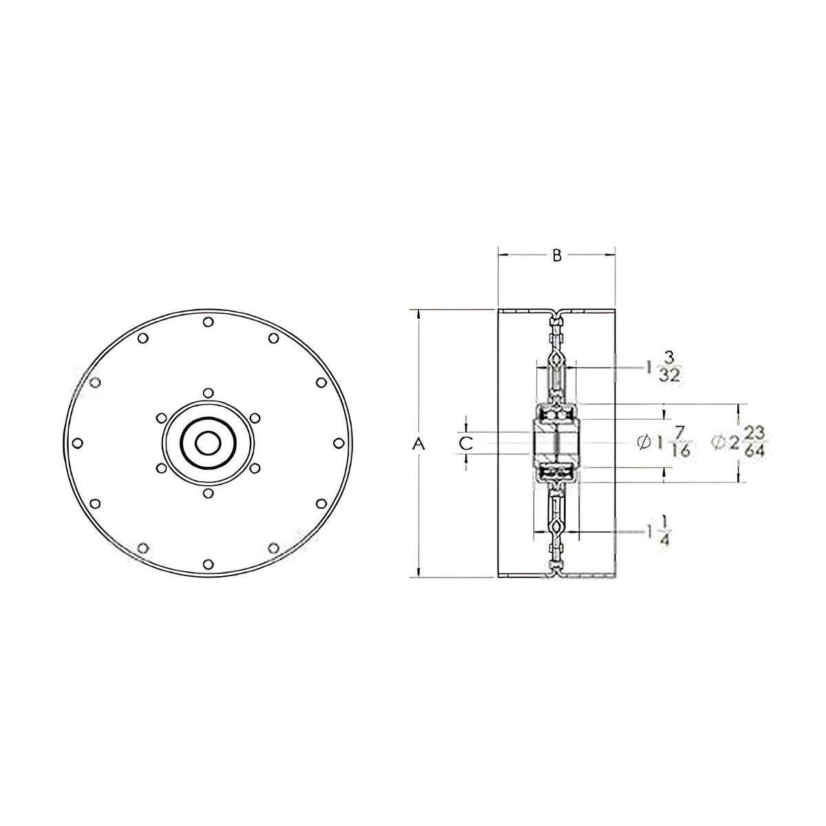 Idler Pulley Flat Non Flanged Double Row