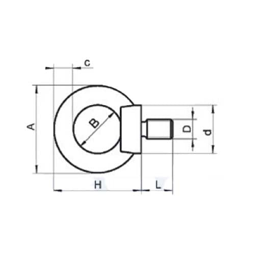 JIS Collared Eye Bolt - 316 Stainless Steel - AIMS Industrial Supplies