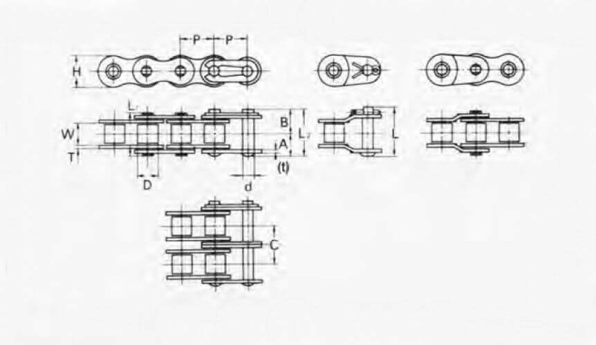 KCM ASA Roller Chain Duplex - Stainless Steel - Box of 10 Foot3